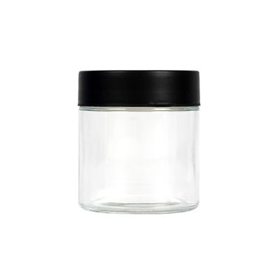 明確な3oz雑草の瓶はまっすぐに乾燥された花のガラス隠匿物の瓶3.5gによって味方した
