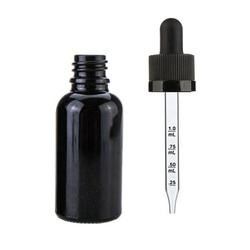 タムパー・エビデント キャップ ガラスドロッパーボトル THC オイル アンバー 青 黒 子供耐用 ガラスボトル ドロッパー付き
