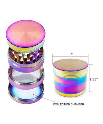 携帯用亜鉛合金4つの層の虹の金属のハーブのタバコの粉砕機
