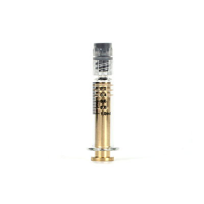1ml ルアーロック ガラスの注射器 金属のポンジで