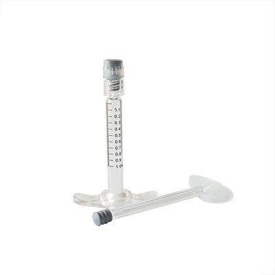 1ml 2.25ml 3ml 5ml 前注入ボロシリケート注射器 メタルプラスチックプルーンジャー ルアーロック注射器 5ml ガラス注射器 1ml
