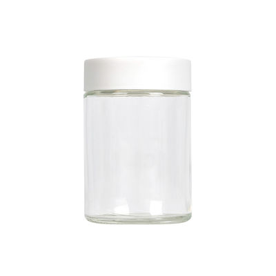 無鉛明確な麻の花のガラス雑草の瓶の広い口5oz