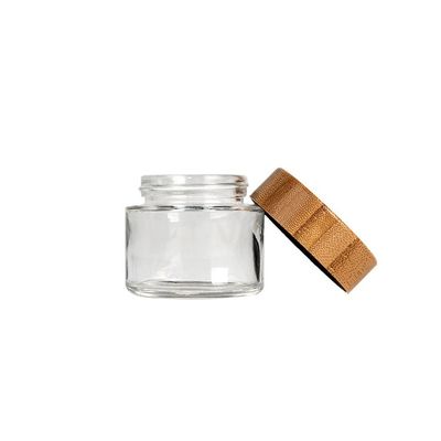 タケ木製のふたのインド大麻の花の瓶の子供の証拠のガラス瓶