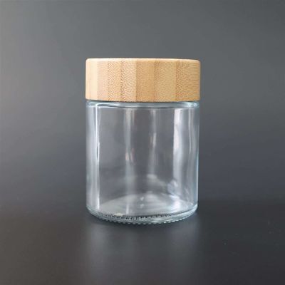 Childproof 4ozタケふたのガラス瓶の気密のインド大麻の花の瓶
