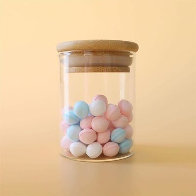 タケふたが付いている1-18ozホウケイ酸ガラスの食糧ヌードルのハーブおよびスパイスの容器