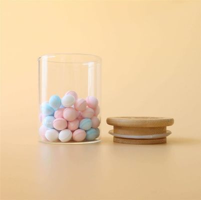 3oz貯蔵の表示のための木製の吸引のふたのホウケイ酸ガラスの瓶の小さなかん