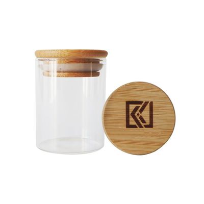 2oz 3ozの雑草の乾燥したプロダクトのための木製のふたのホウケイ酸ガラスの瓶
