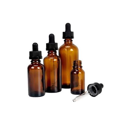タムパー・エビデント キャップ ガラスドロッパーボトル THC オイル アンバー 青 黒 子供耐用 ガラスボトル ドロッパー付き