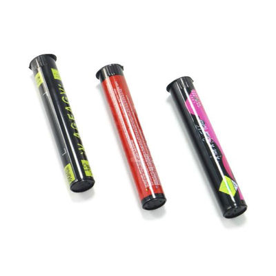 カナビスパッケージング PP プラスチック 防災容器 黒 白 カスタム 再利用可能 プレロール ポップ トップ チューブ
