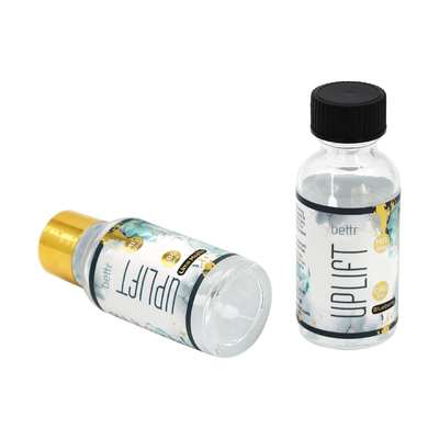 1オンス 30ml 臭いが漏れない 透き通った 丸いボストンガラスボトル ブラックスクリュー蓋付き 精油液 薬剤液