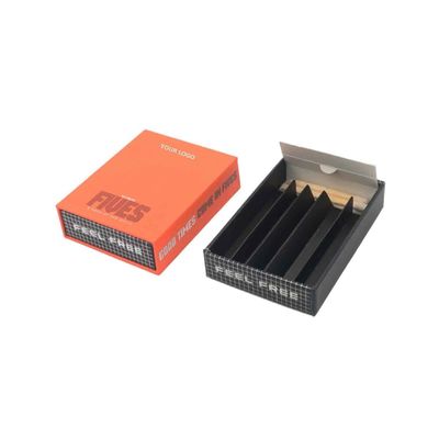 エンボス加工マルチパックプレロールジョイントペーパーボックス包装、マッチコンパートメント付き